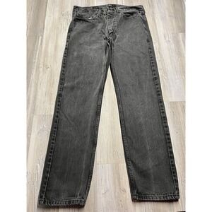 Levi's 505 Jeans Mens‎ Size 36x34 Regular Relaxed Black Denim Pants Faded